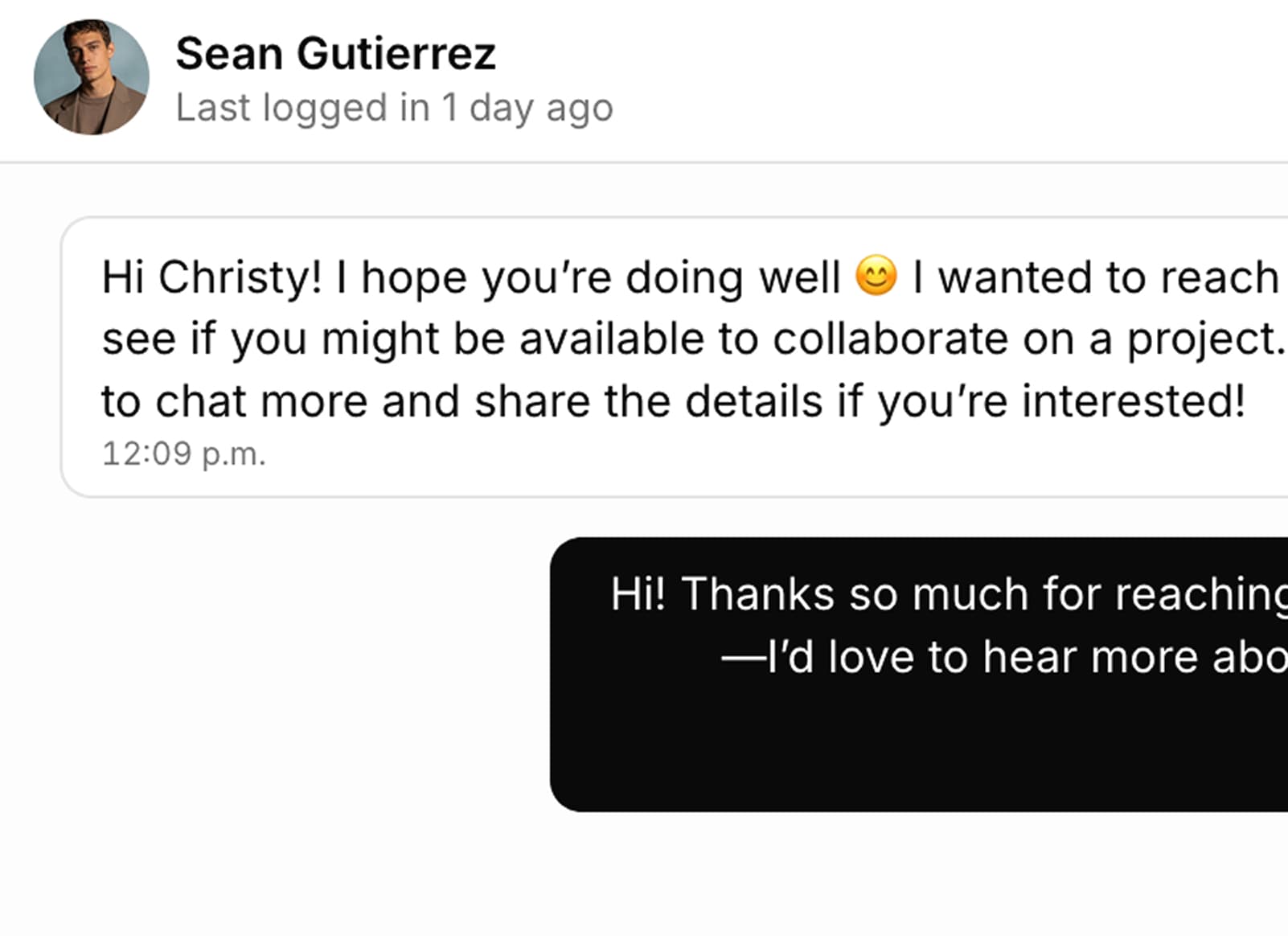 Interfaz de mensajes