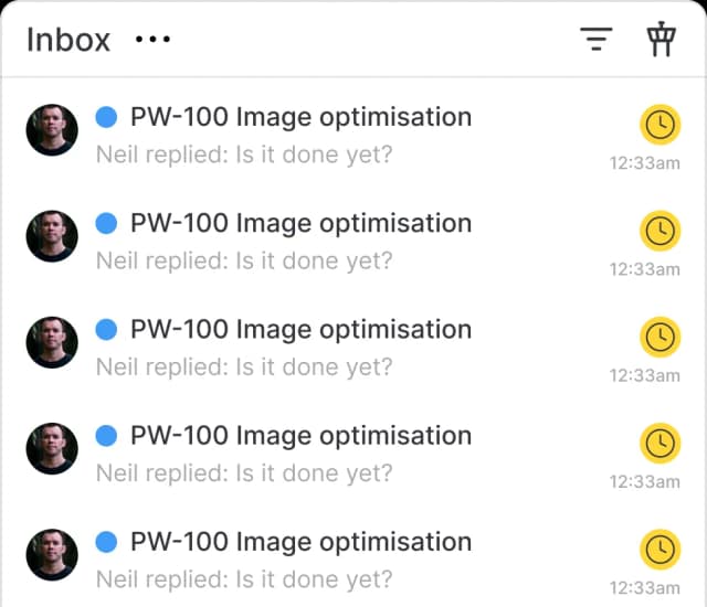 Notifications preview
